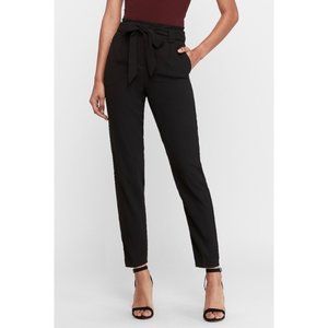 Express Black High Waist Ankle Paperbag Pants 4P